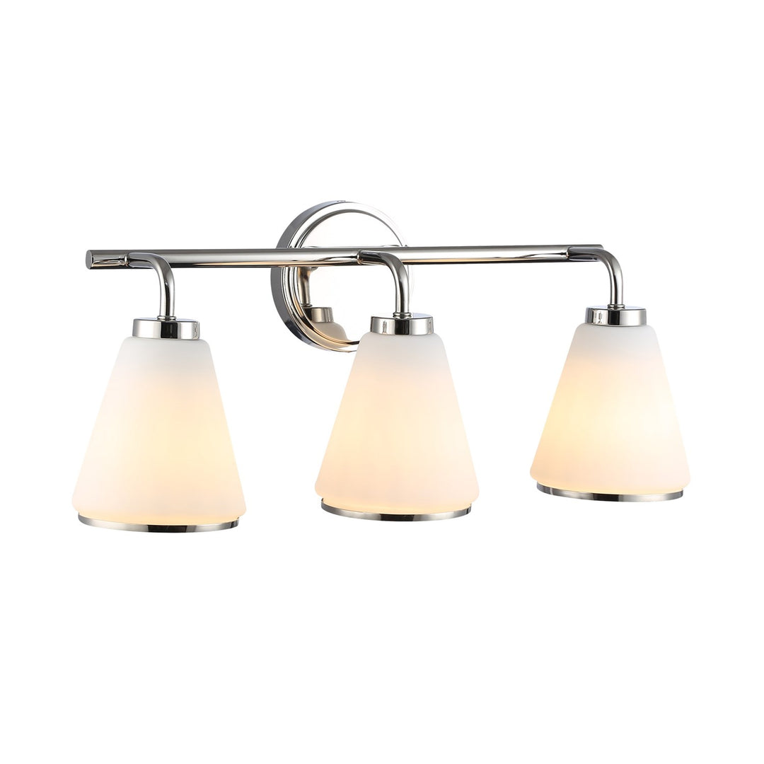 3 Light Bathroom Vanity, Polished Nickel