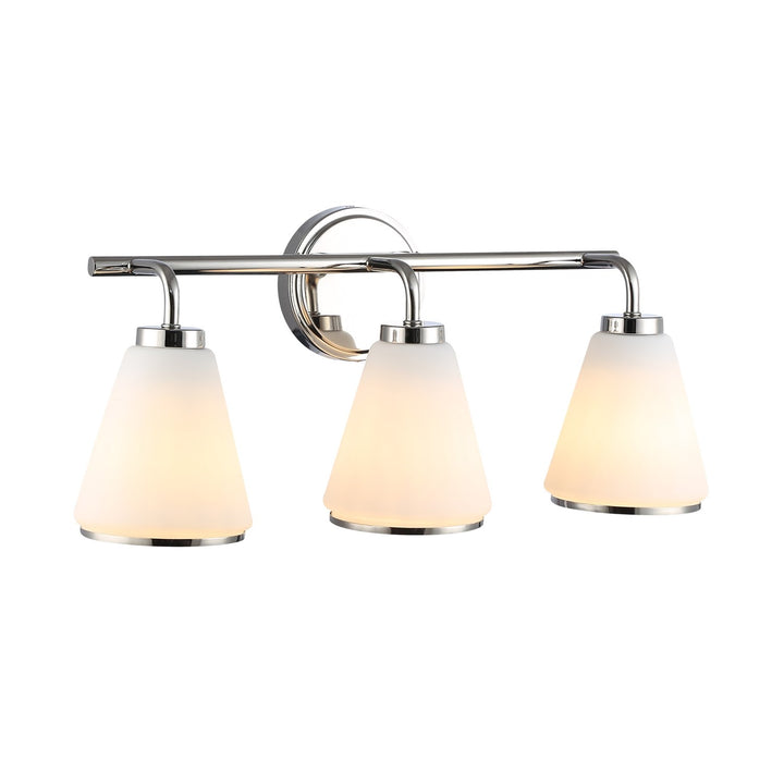 3 Light Bathroom Vanity, Polished Nickel