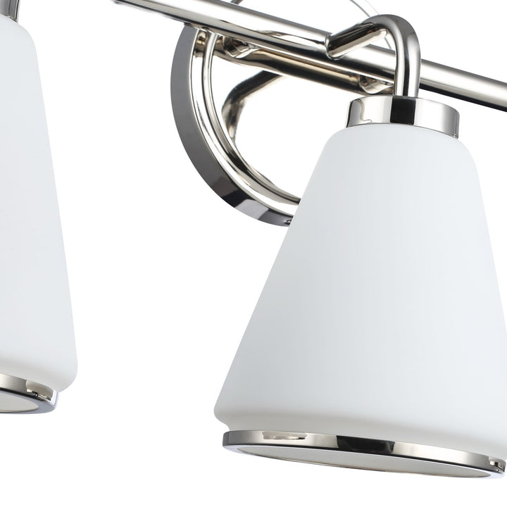 3 Light Bathroom Vanity, Polished Nickel