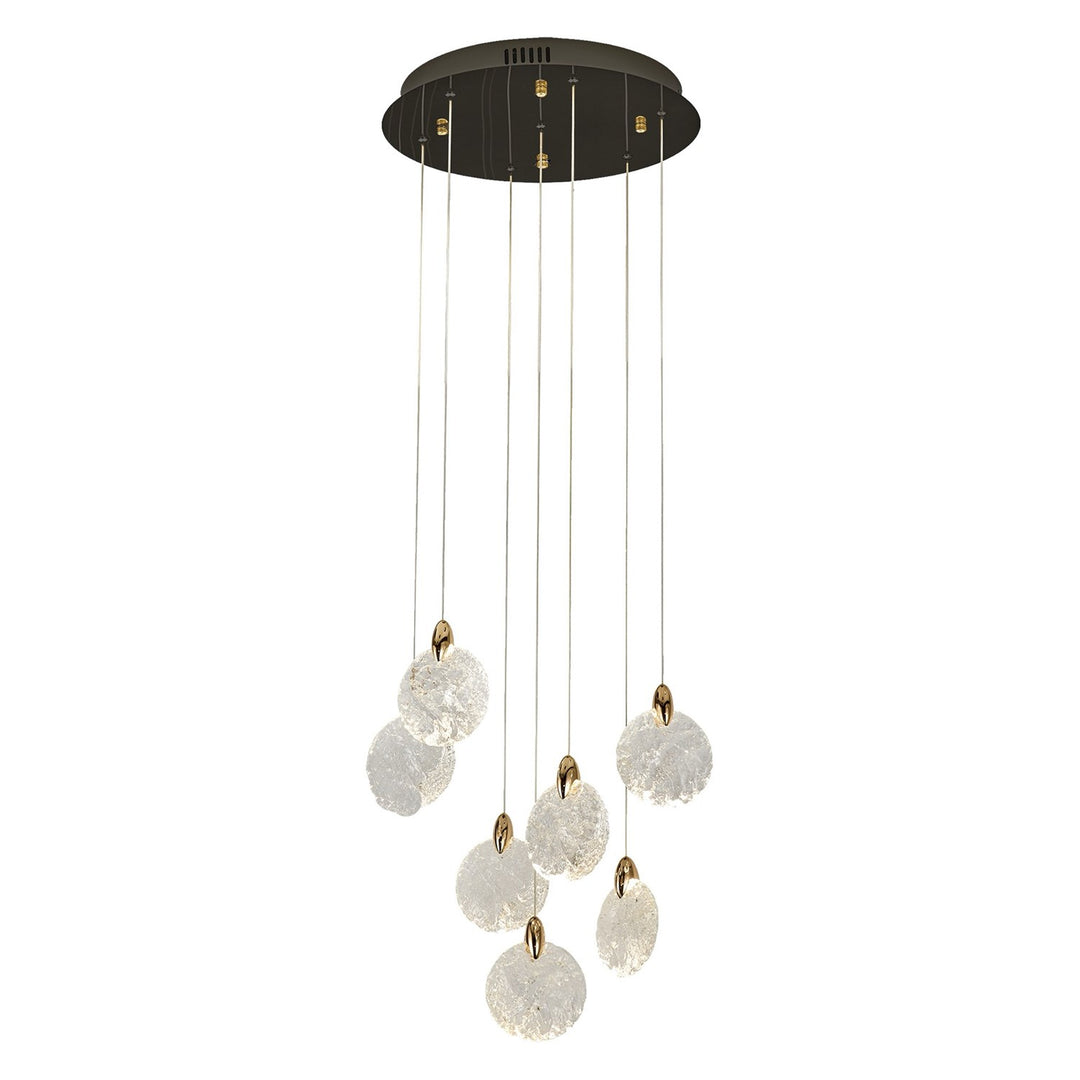 7 Light Integrated Led Chandelier, Satin Brass by Artcraft