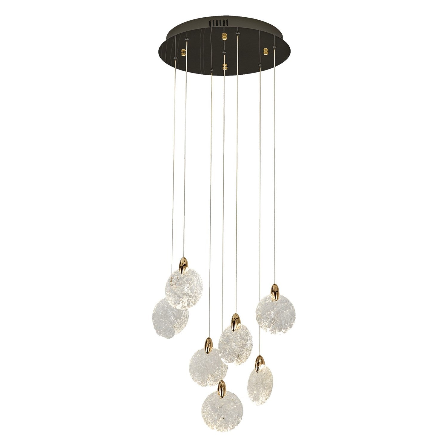 7 Light Integrated Led Chandelier, Satin Brass by Artcraft