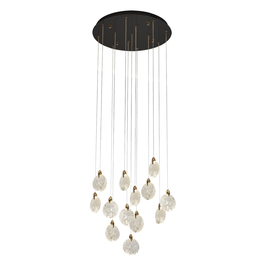 13 Light Integrated Led Chandelier, Satin Brass by Artcraft