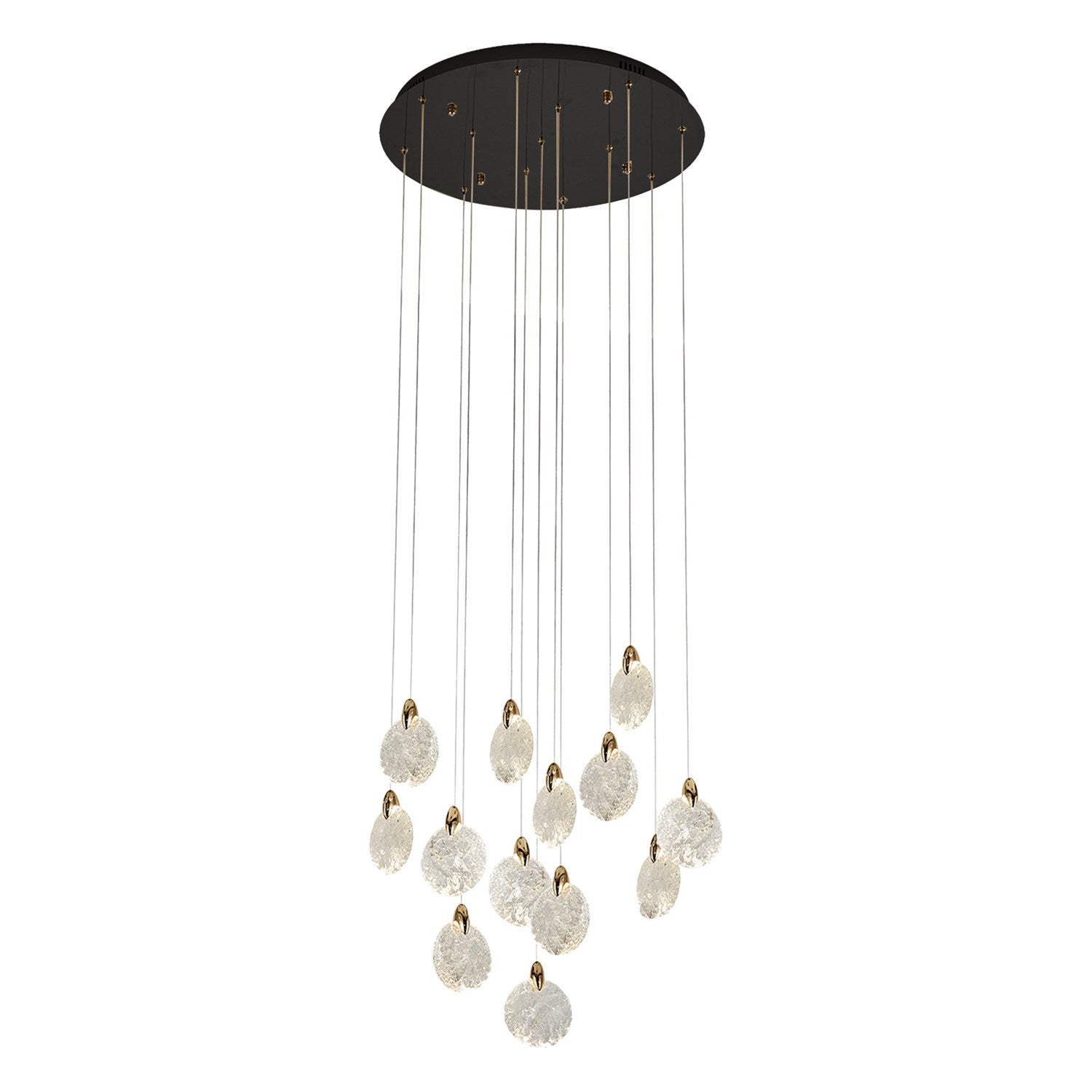 13 Light Integrated Led Chandelier, Satin Brass by Artcraft