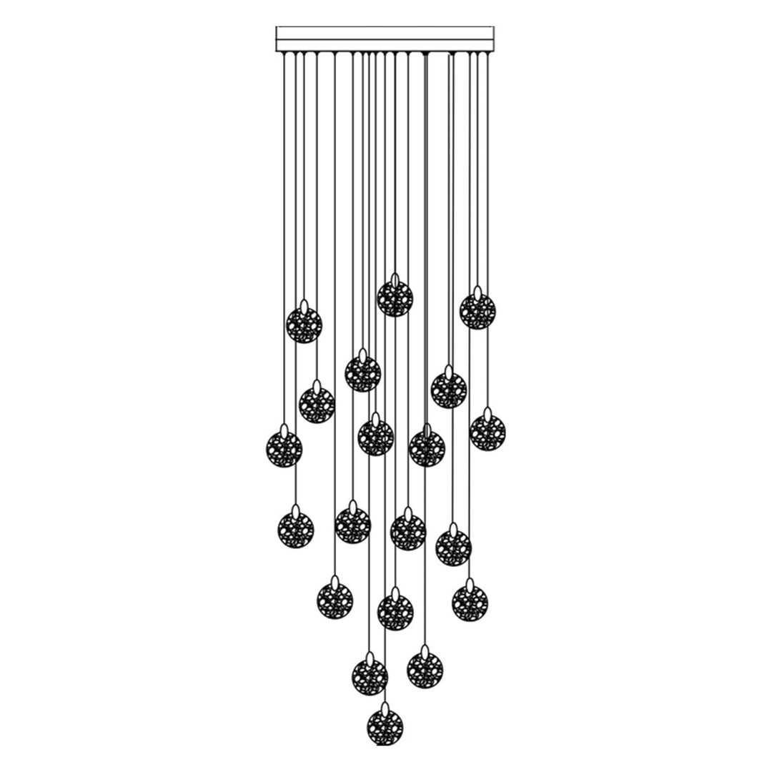 20 Light Integrated Led Chandelier, Satin Brass by Artcraft