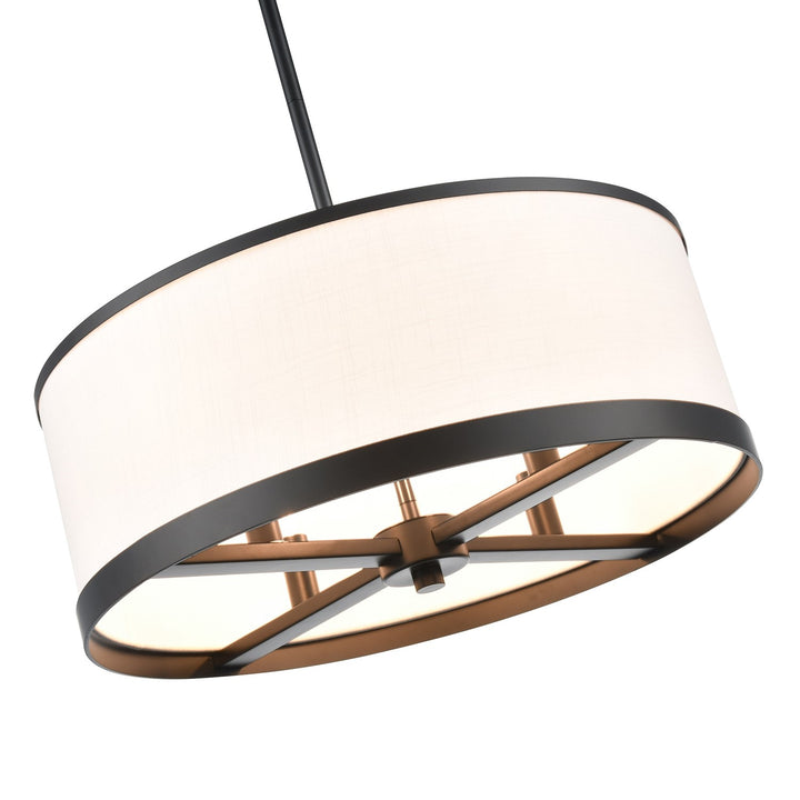 4 Light Chandelier 18", Black