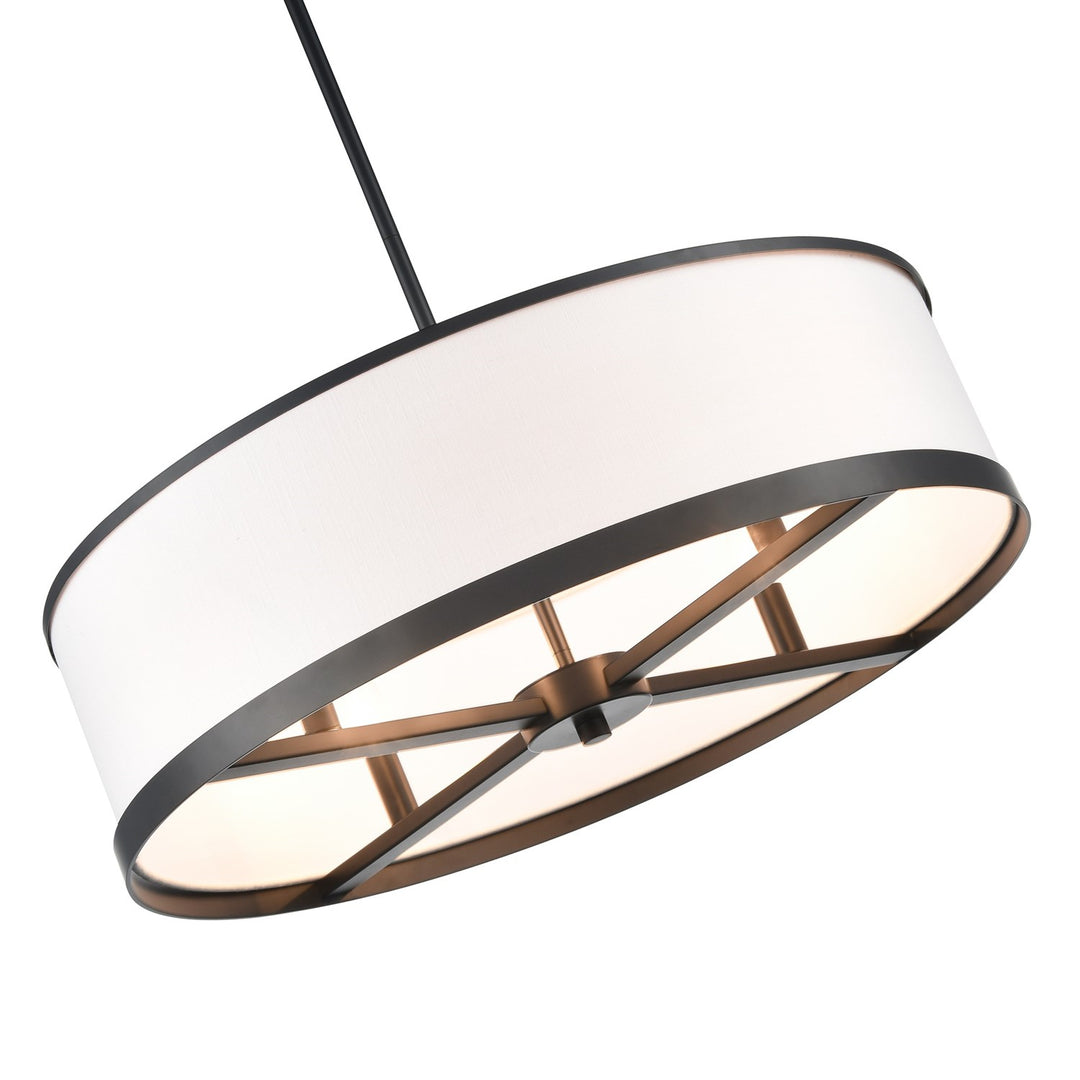 4 Light Chandelier 24", Black