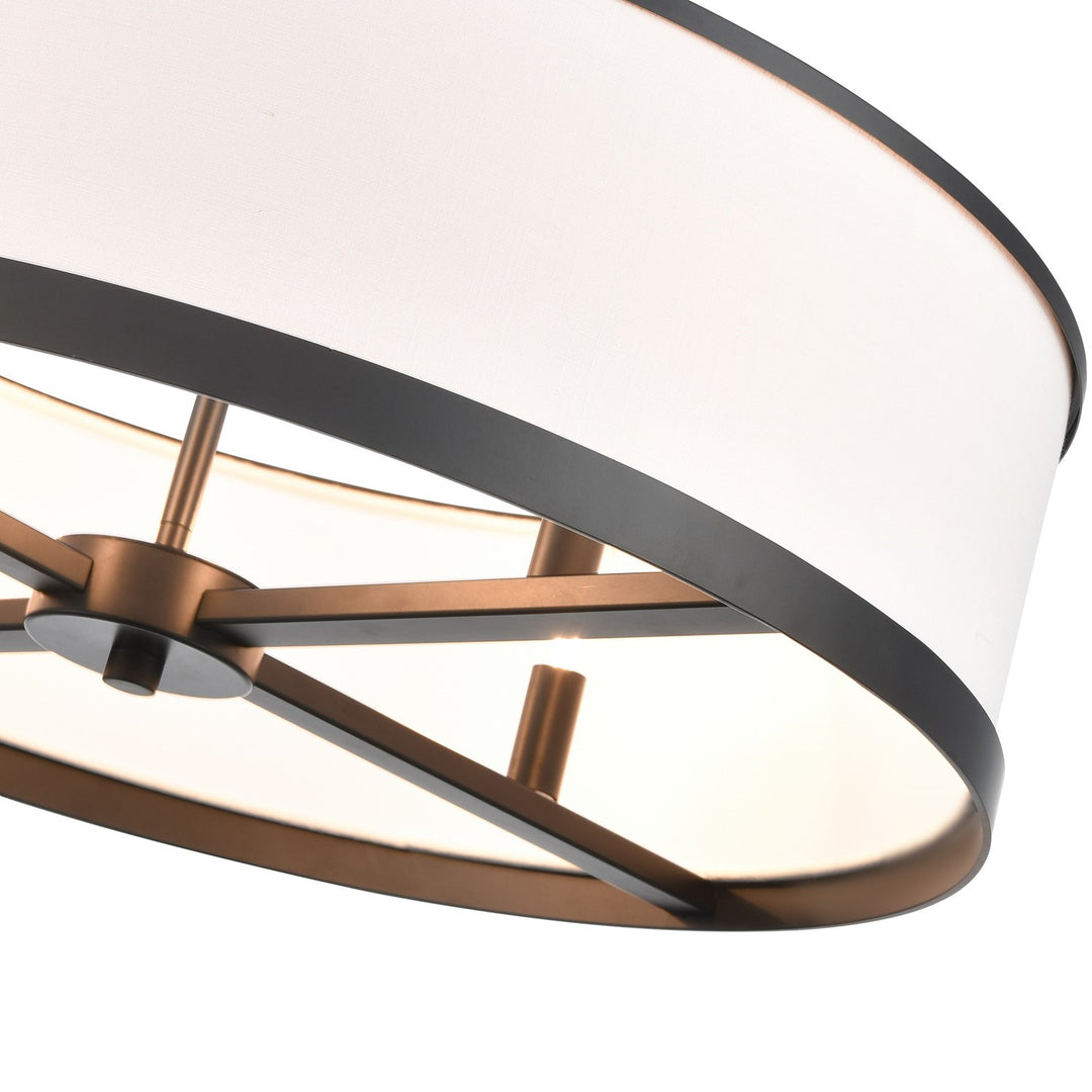 4 Light Chandelier 24", Black