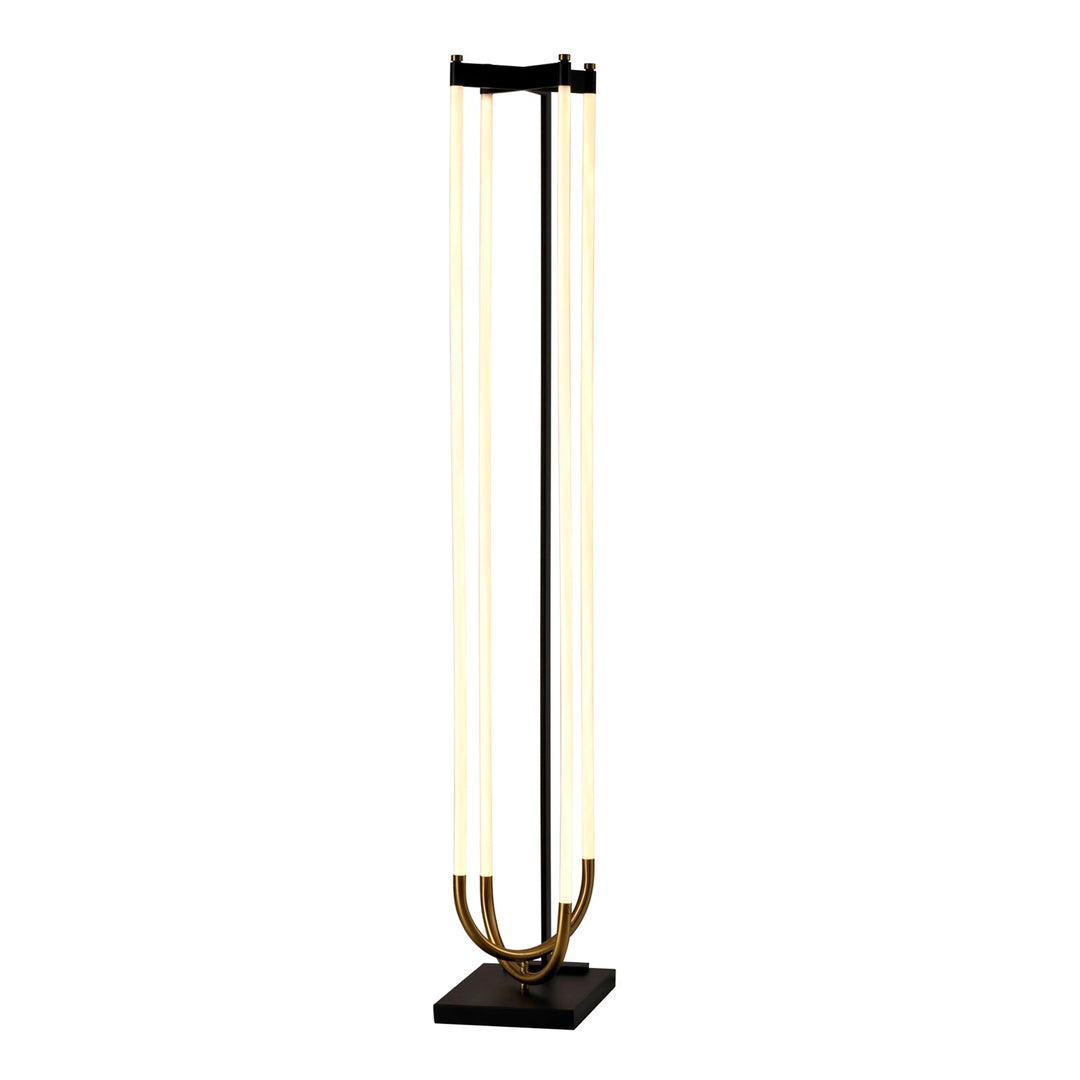 Integrated Led Floor Lamp, Black And Brushed Brass by Artcraft