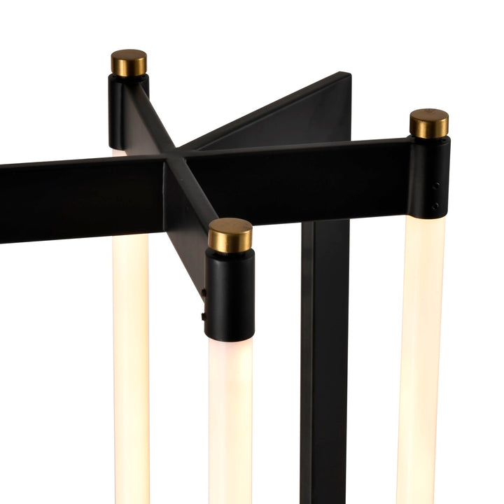 Integrated Led Floor Lamp, Black And Brushed Brass