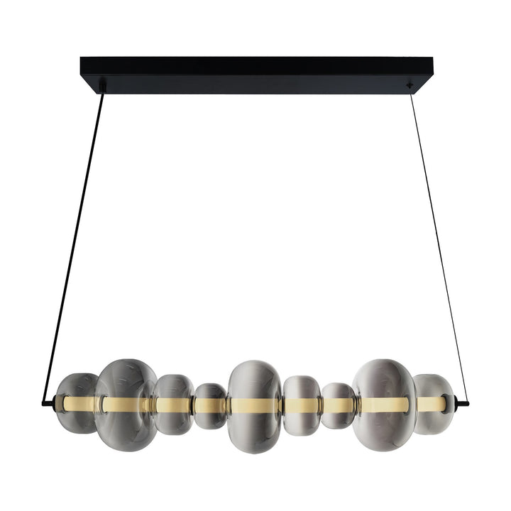 Integrated Led Island Light, Black With Smoke Ombre Glassware by Artcraft
