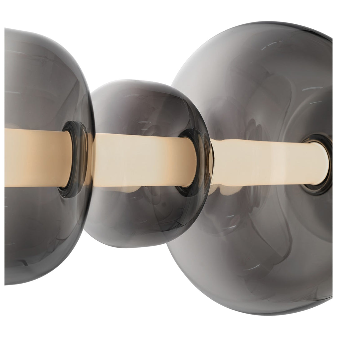 Integrated Led Island Light, Black With Smoke Ombre Glassware
