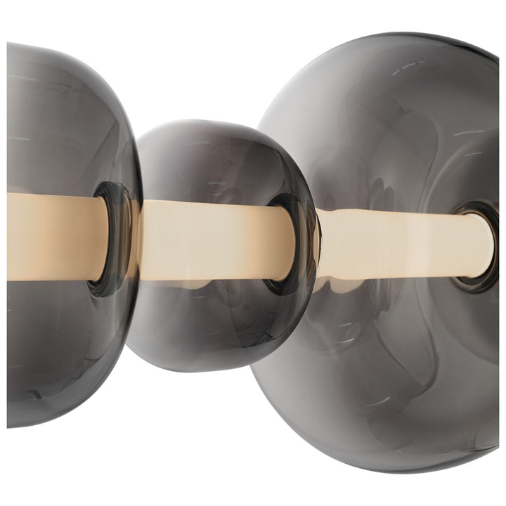 Integrated Led Island Light, Black With Smoke Ombre Glassware