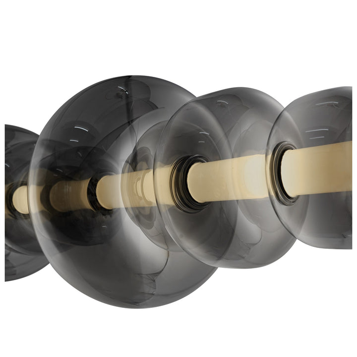 Integrated Led Island Light, Black With Smoke Ombre Glassware