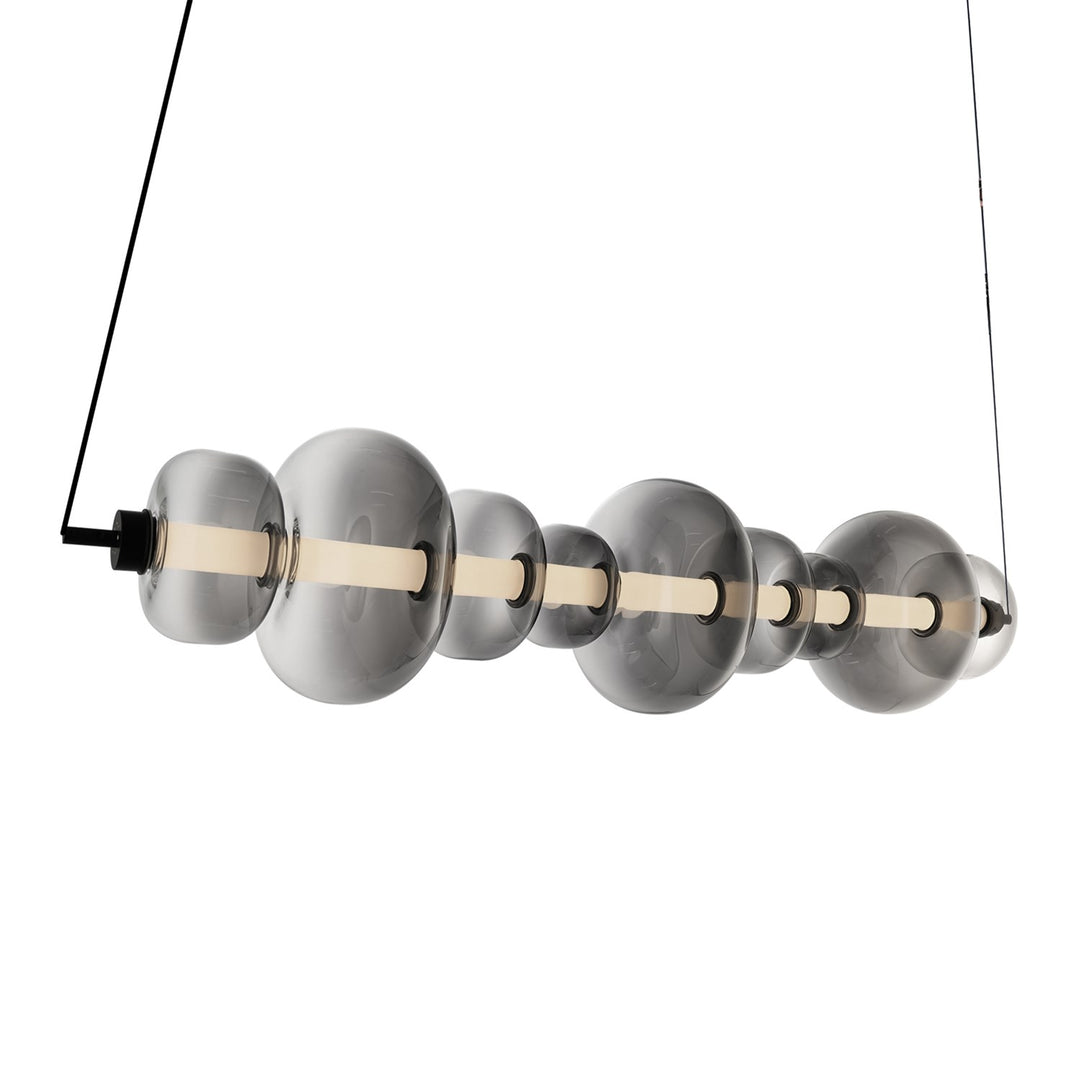 Integrated Led Island Light, Black With Smoke Ombre Glassware