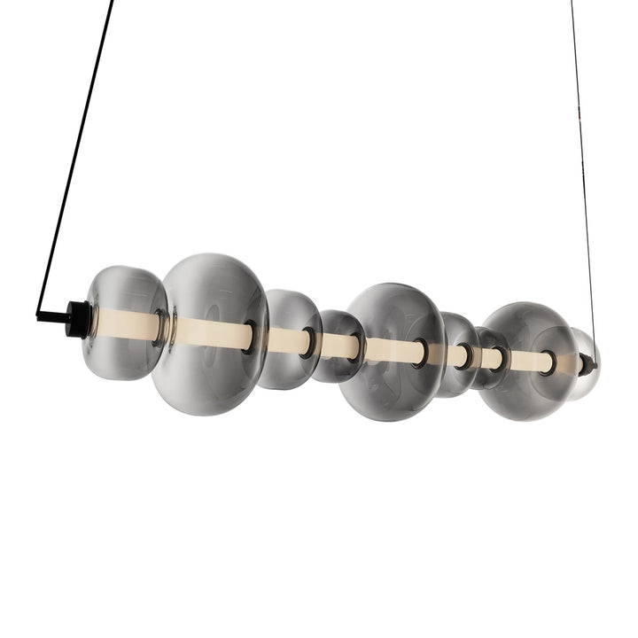 Integrated Led Island Light, Black With Smoke Ombre Glassware