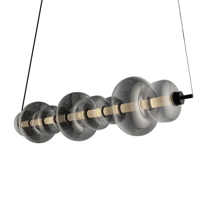 Integrated Led Island Light, Black With Smoke Ombre Glassware