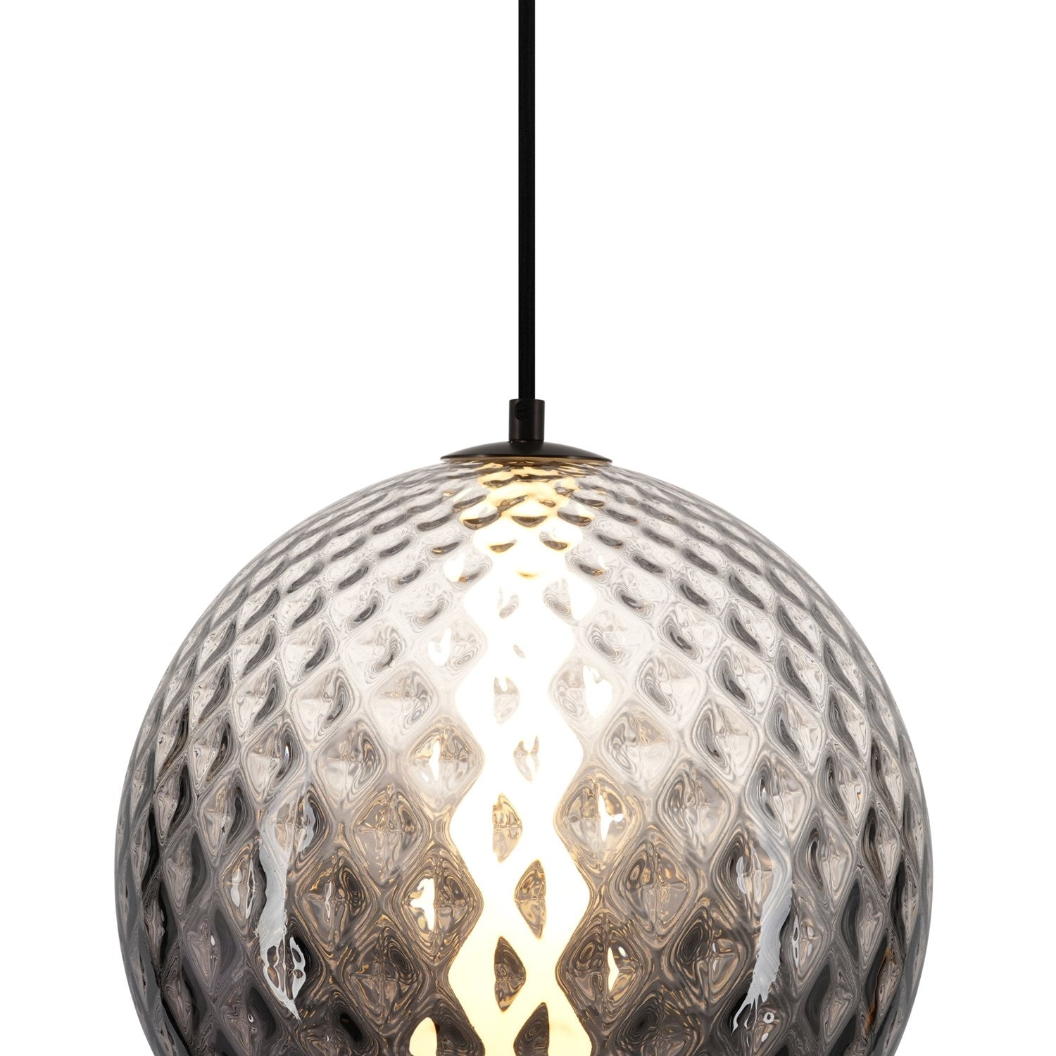 Integrated Led Pendant 12", Smoke With Diamond Glassware