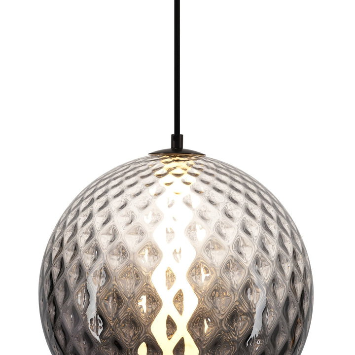 Integrated Led Pendant 12", Smoke With Diamond Glassware