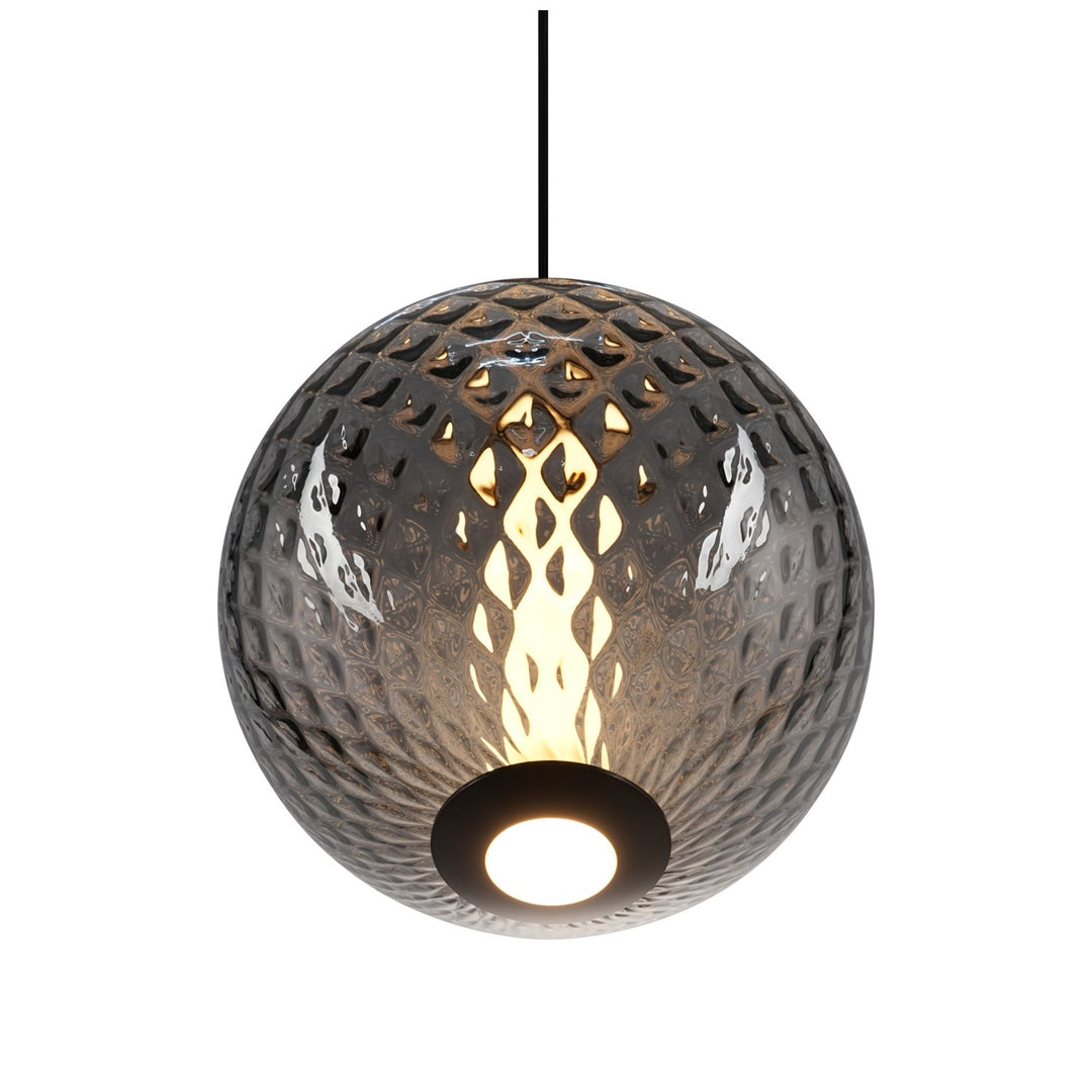 Integrated Led Pendant 12", Smoke With Diamond Glassware