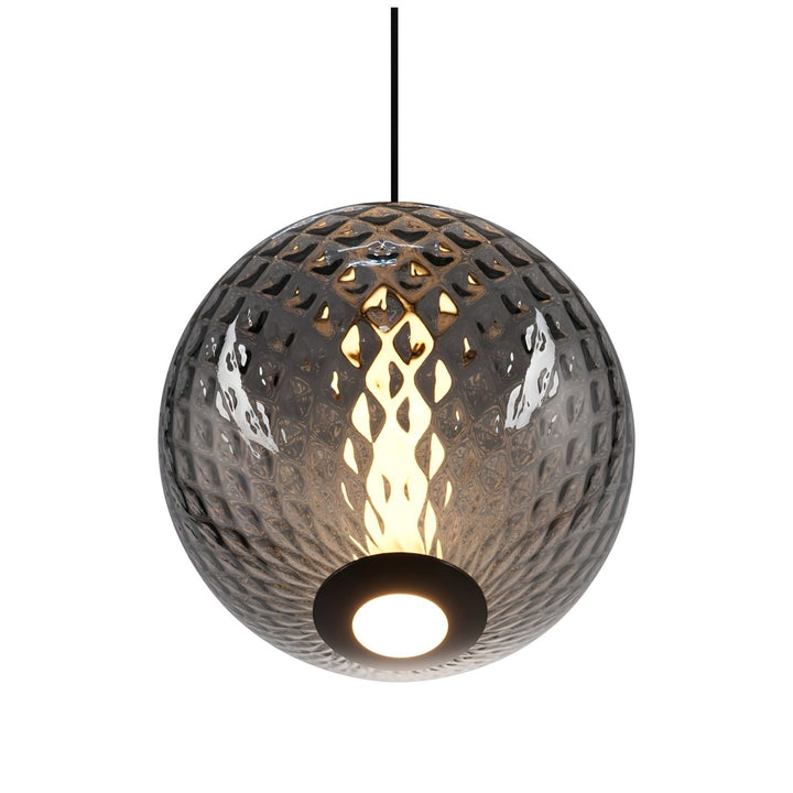 Integrated Led Pendant 12", Smoke With Diamond Glassware