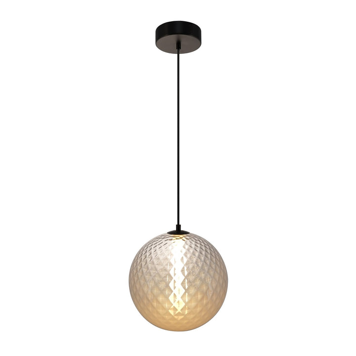 Integrated Led Pendant 12", White With Diamond Glassware