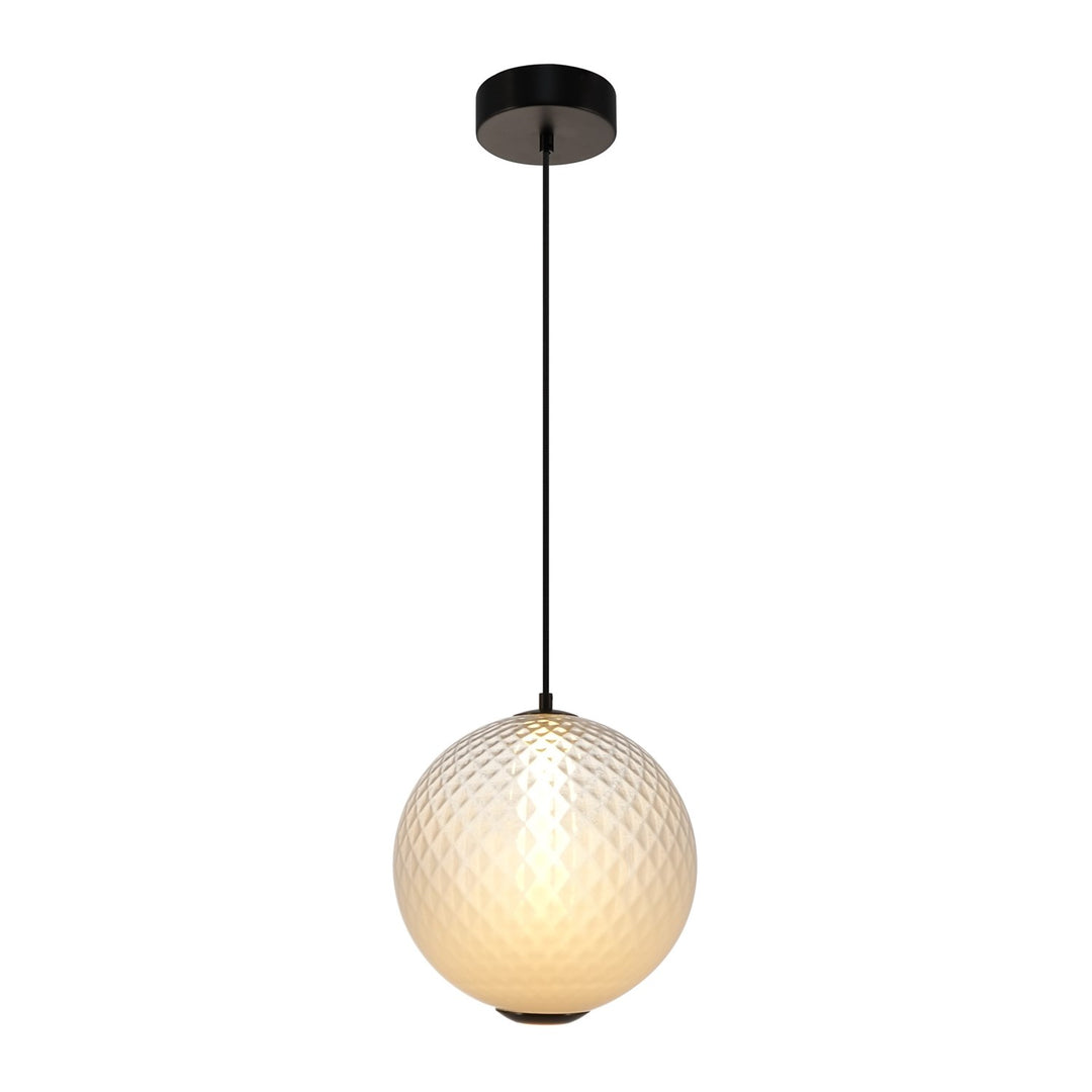 Integrated Led Pendant 12", White With Diamond Glassware