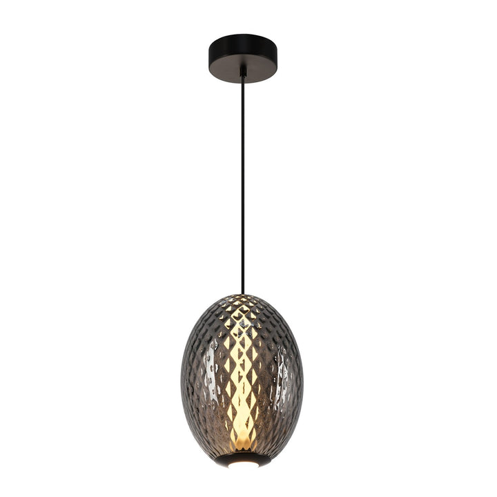 Integrated Led Pendant 10", Smoke With Diamond Glassware by Artcraft