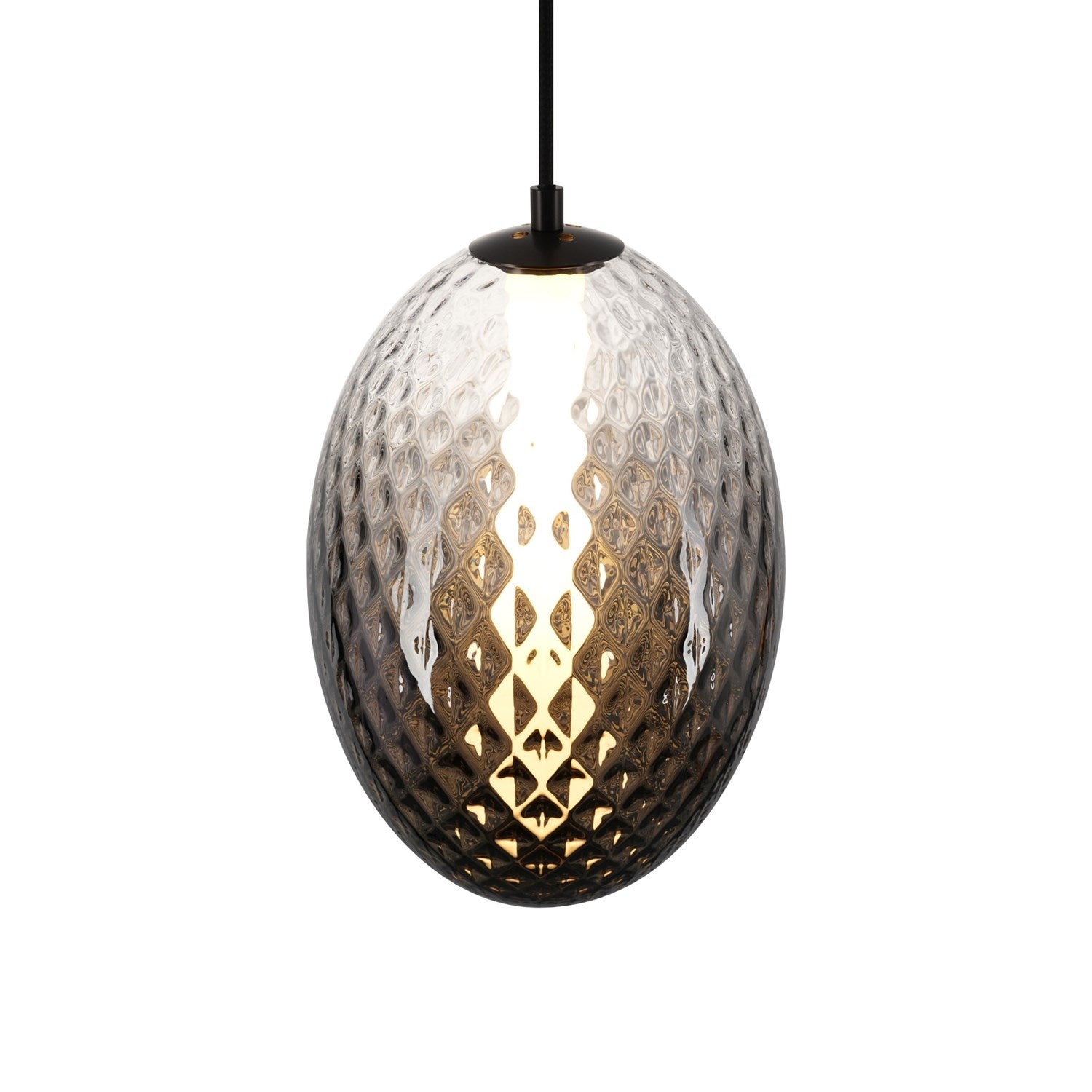 Integrated Led Pendant 10", Smoke With Diamond Glassware