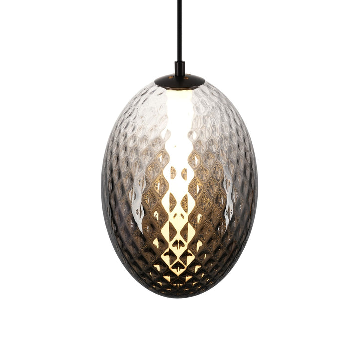 Integrated Led Pendant 10", Smoke With Diamond Glassware