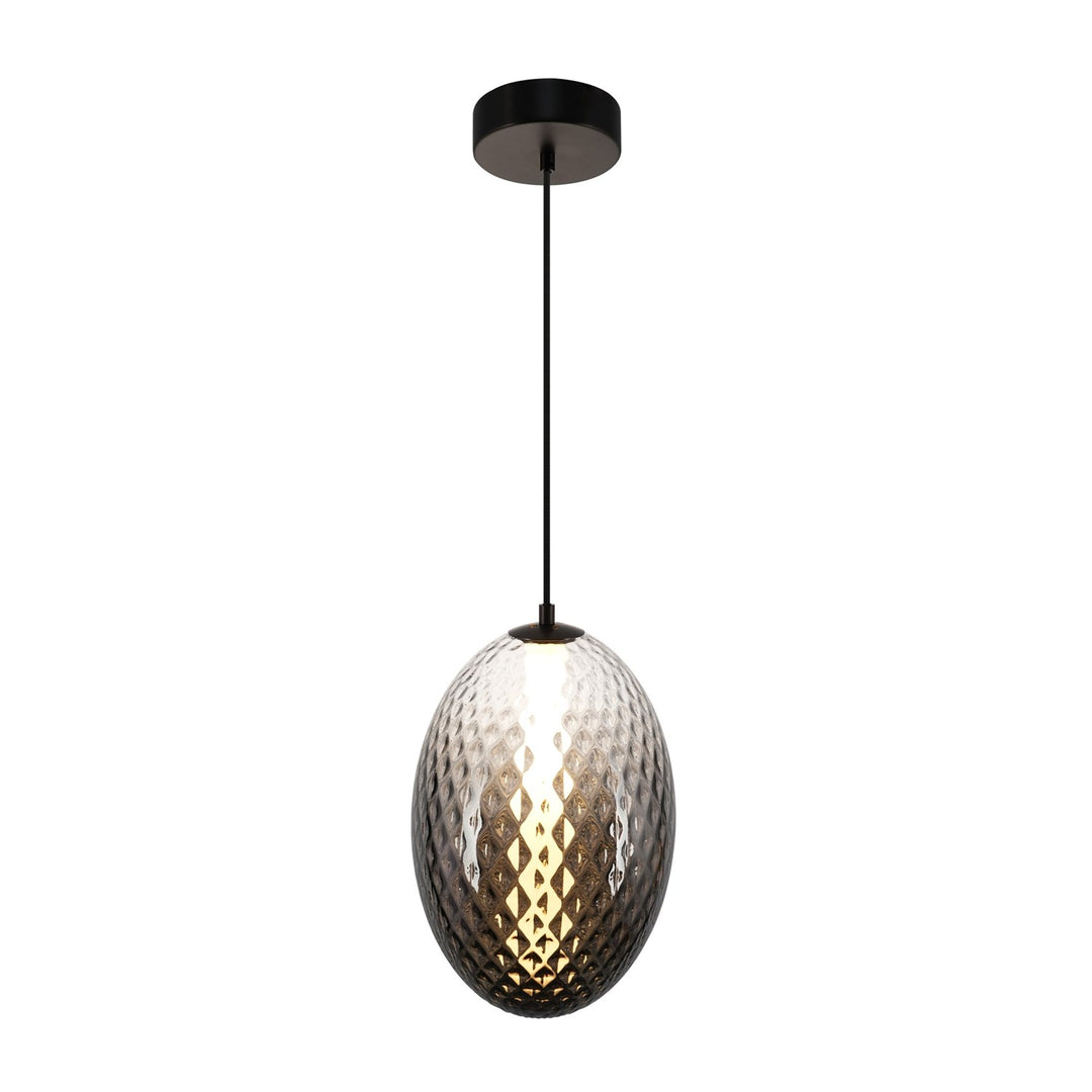 Integrated Led Pendant 10", Smoke With Diamond Glassware