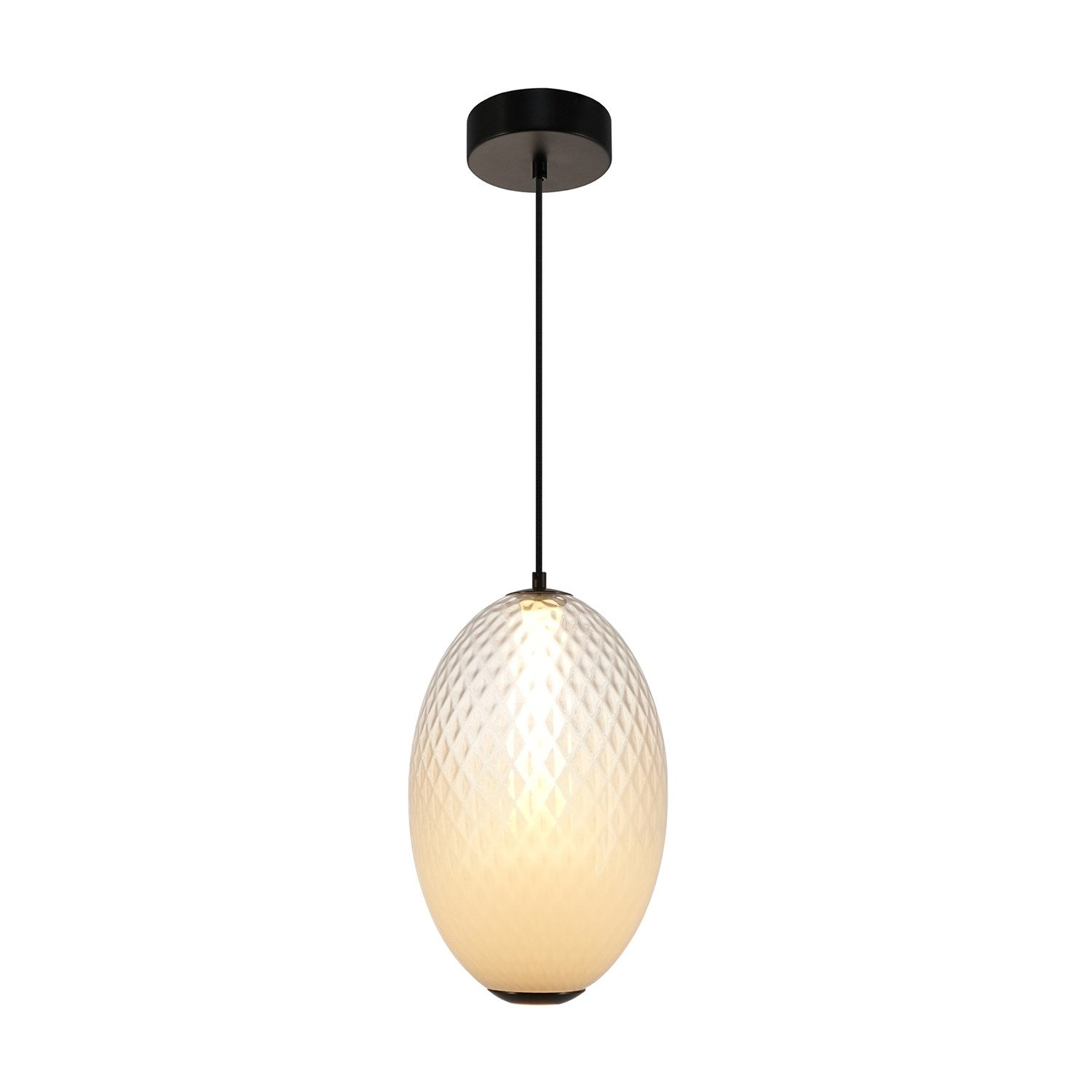 Integrated Led Pendant 10", White With Diamond Glassware by Artcraft
