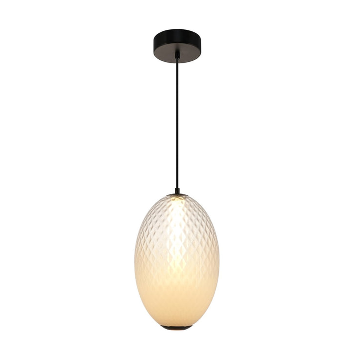 Integrated Led Pendant 10", White With Diamond Glassware by Artcraft