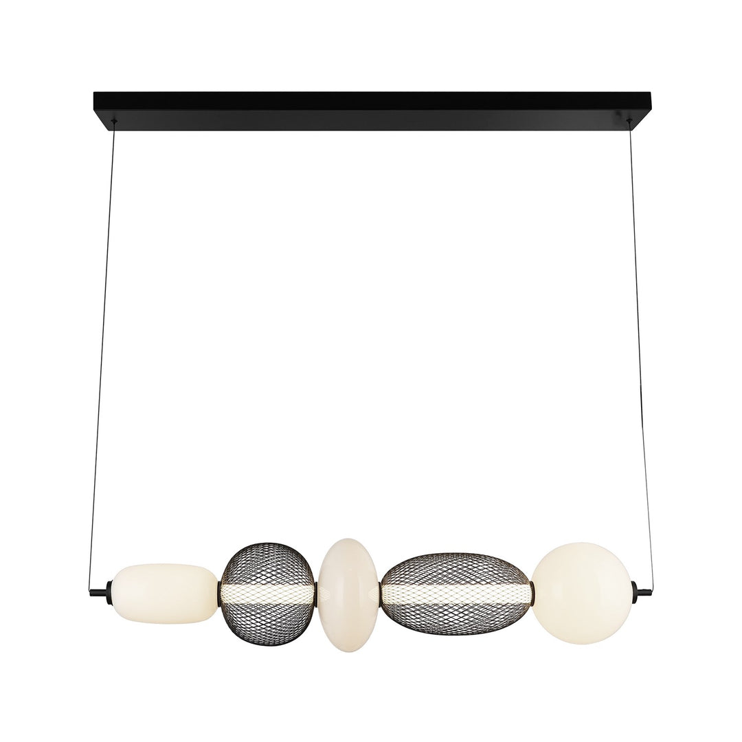 Integrated Led Island Light, Black With White Opal Glassware by Artcraft