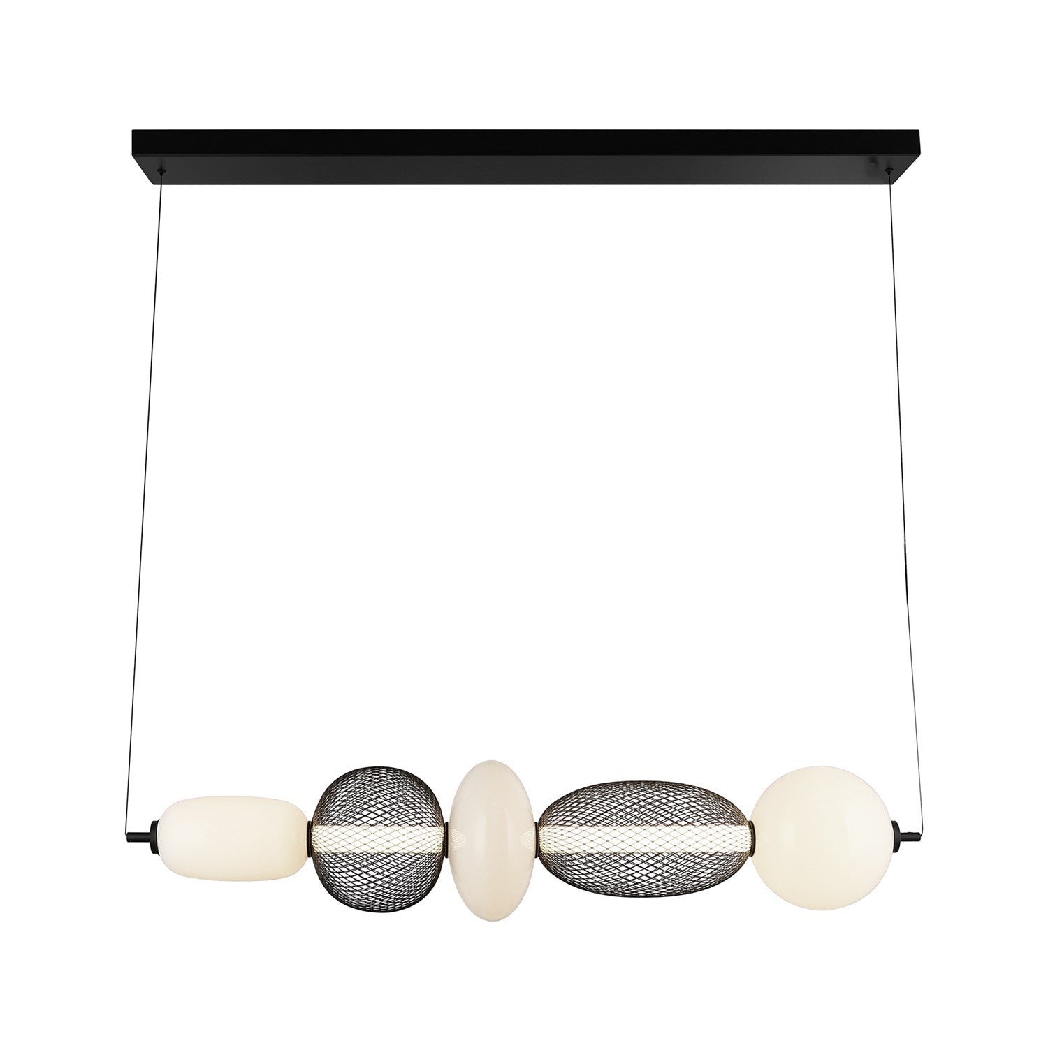 Integrated Led Island Light, Black With White Opal Glassware by Artcraft