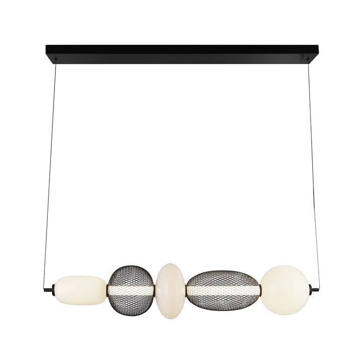 Integrated Led Island Light, Black With White Opal Glassware by Artcraft