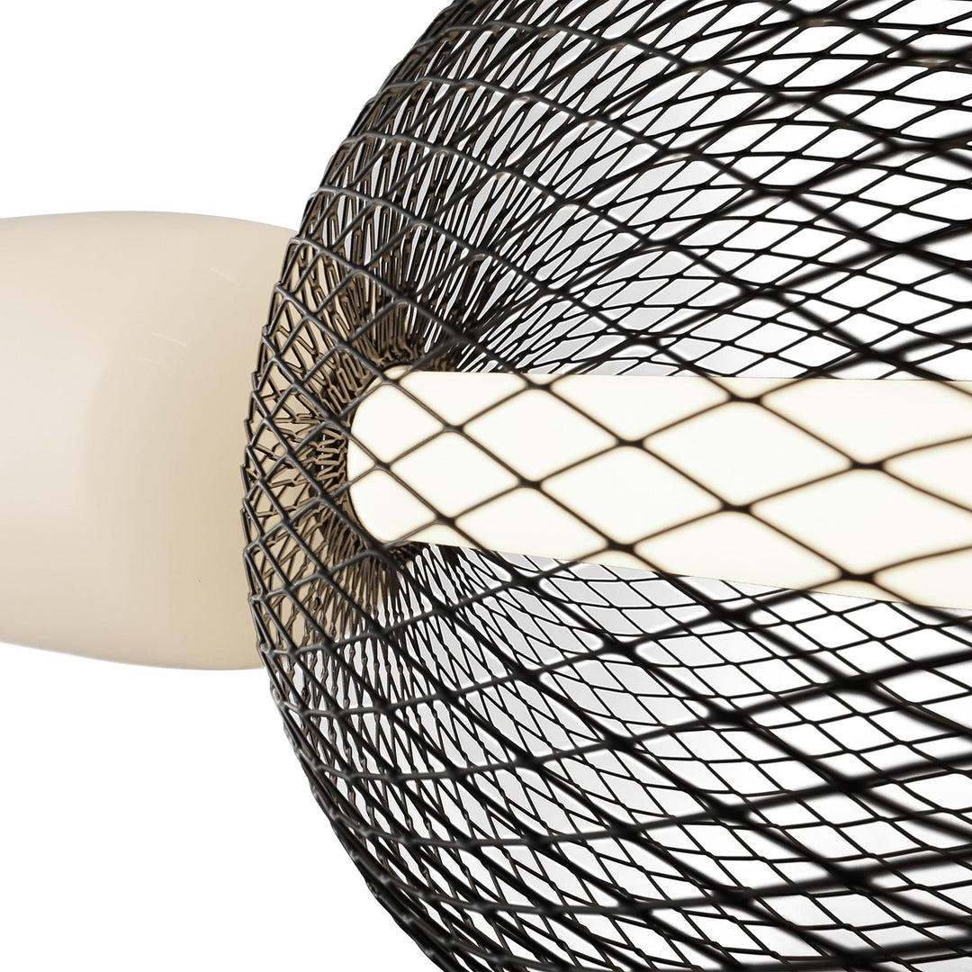 Integrated Led Island Light, Black With White Opal Glassware
