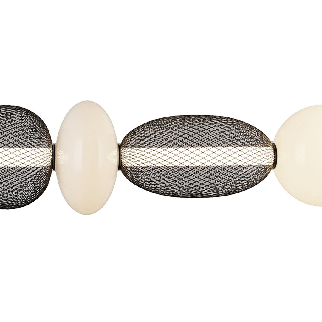 Integrated Led Island Light, Black With White Opal Glassware