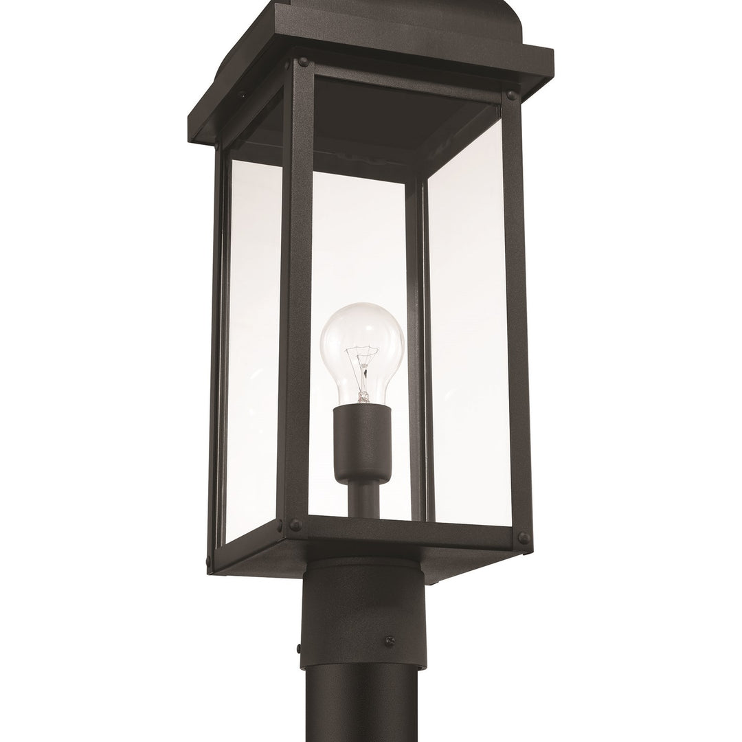 1 Light Outdoor Post Light, Black