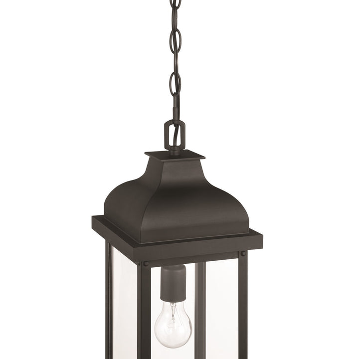 1 Light Outdoor Pendant, Black