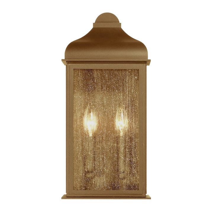 2 Light Outdoor Wall Sconce, Weathered Brass by Artcraft