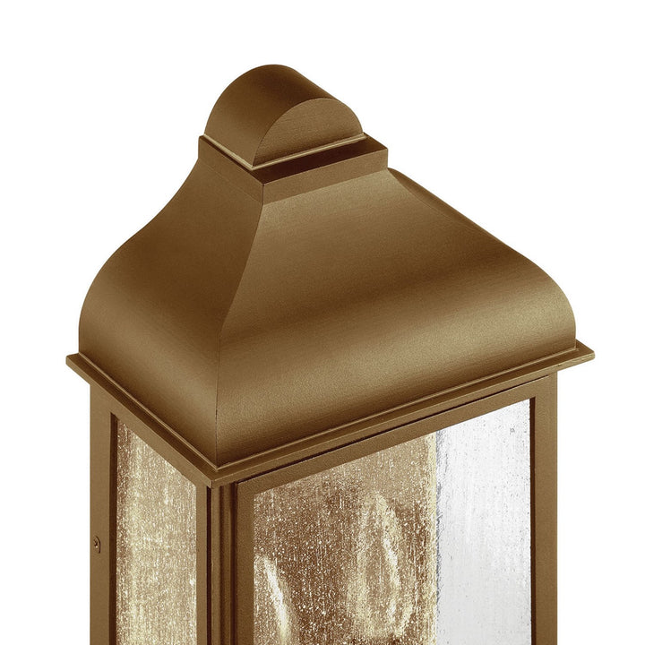 2 Light Outdoor Wall Sconce, Weathered Brass
