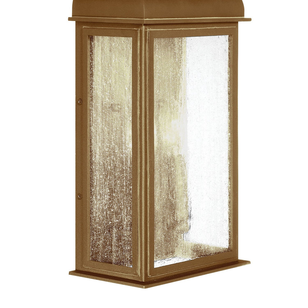 2 Light Outdoor Wall Sconce, Weathered Brass