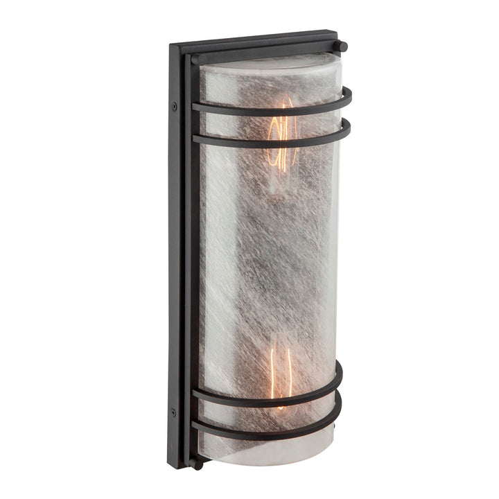 2 Light Outdoor Wall Sconce, Black