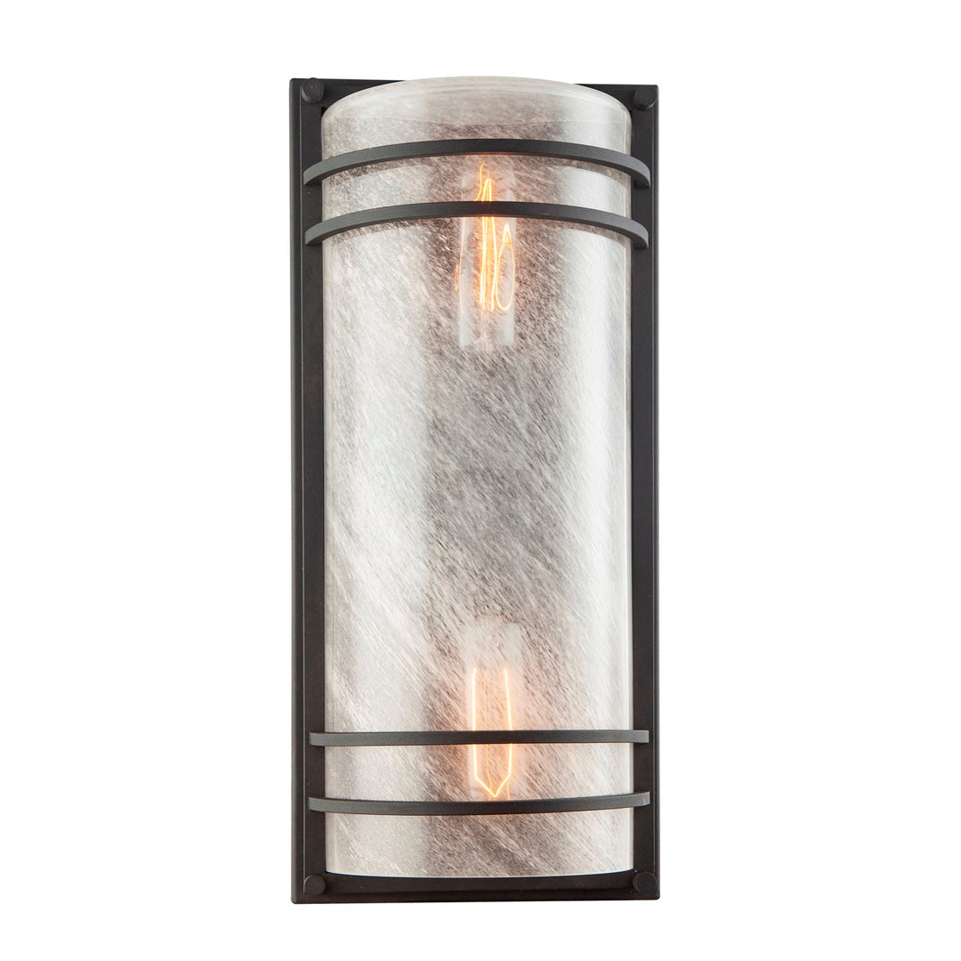 2 Light Outdoor Wall Sconce, Black