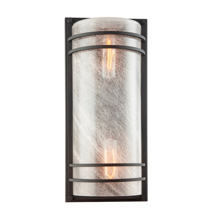 2 Light Outdoor Wall Sconce, Black