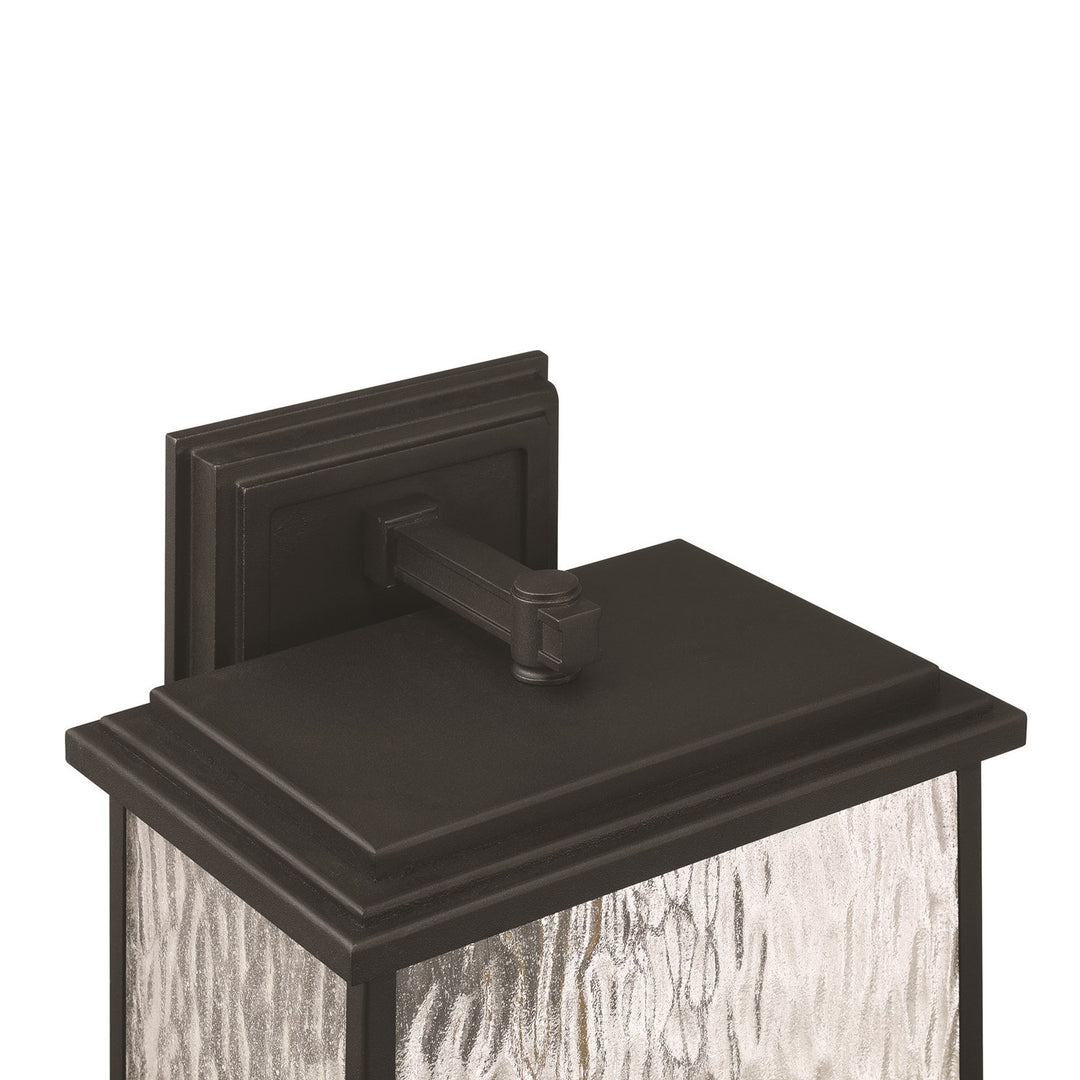 4 Light Outdoor Wall Sconce, Black, Brass With Rain Glassware