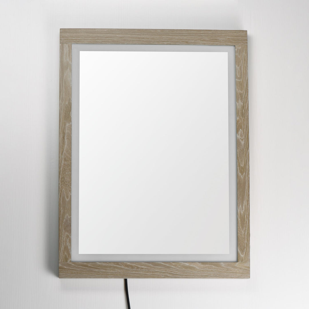 24"X32" Oak Framed Led Mirror