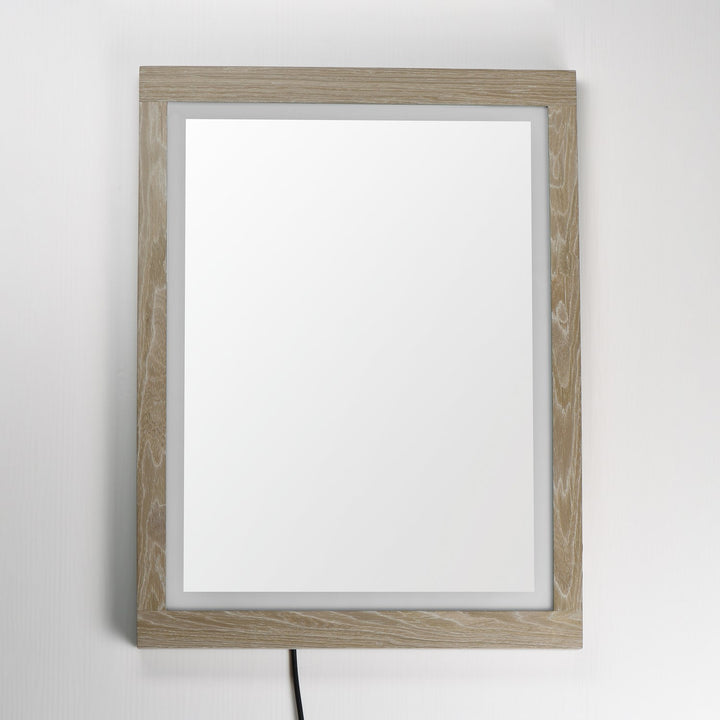 24"X32" Oak Framed Led Mirror