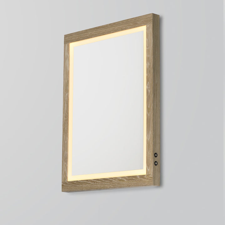 24"X32" Oak Framed Led Mirror