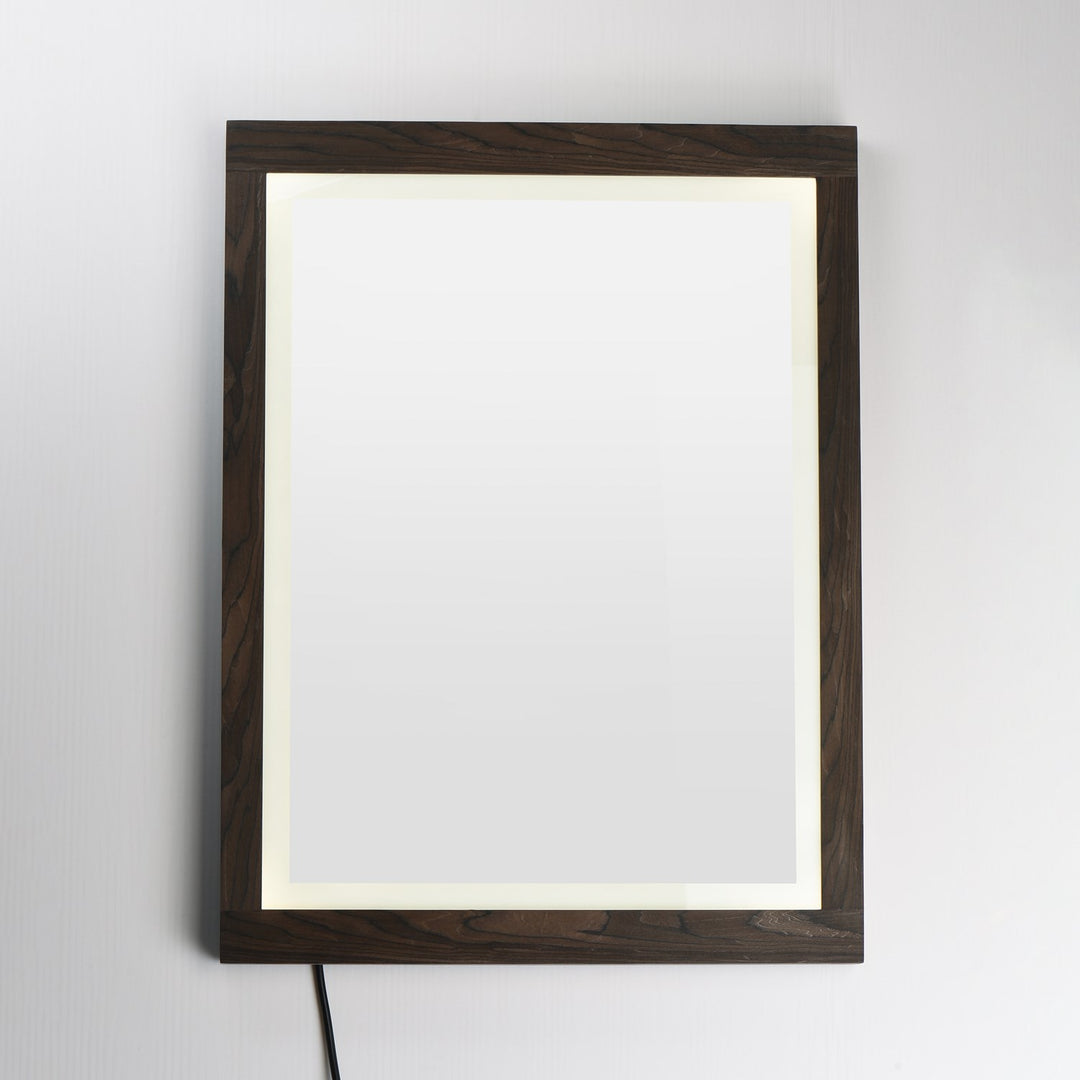 24"X32" Walnut Framed Led Mirror